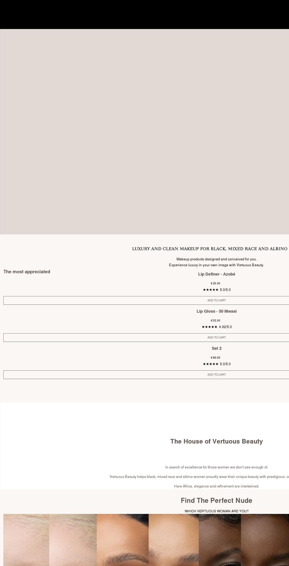 vertuousbeauty.com shopify website screenshot