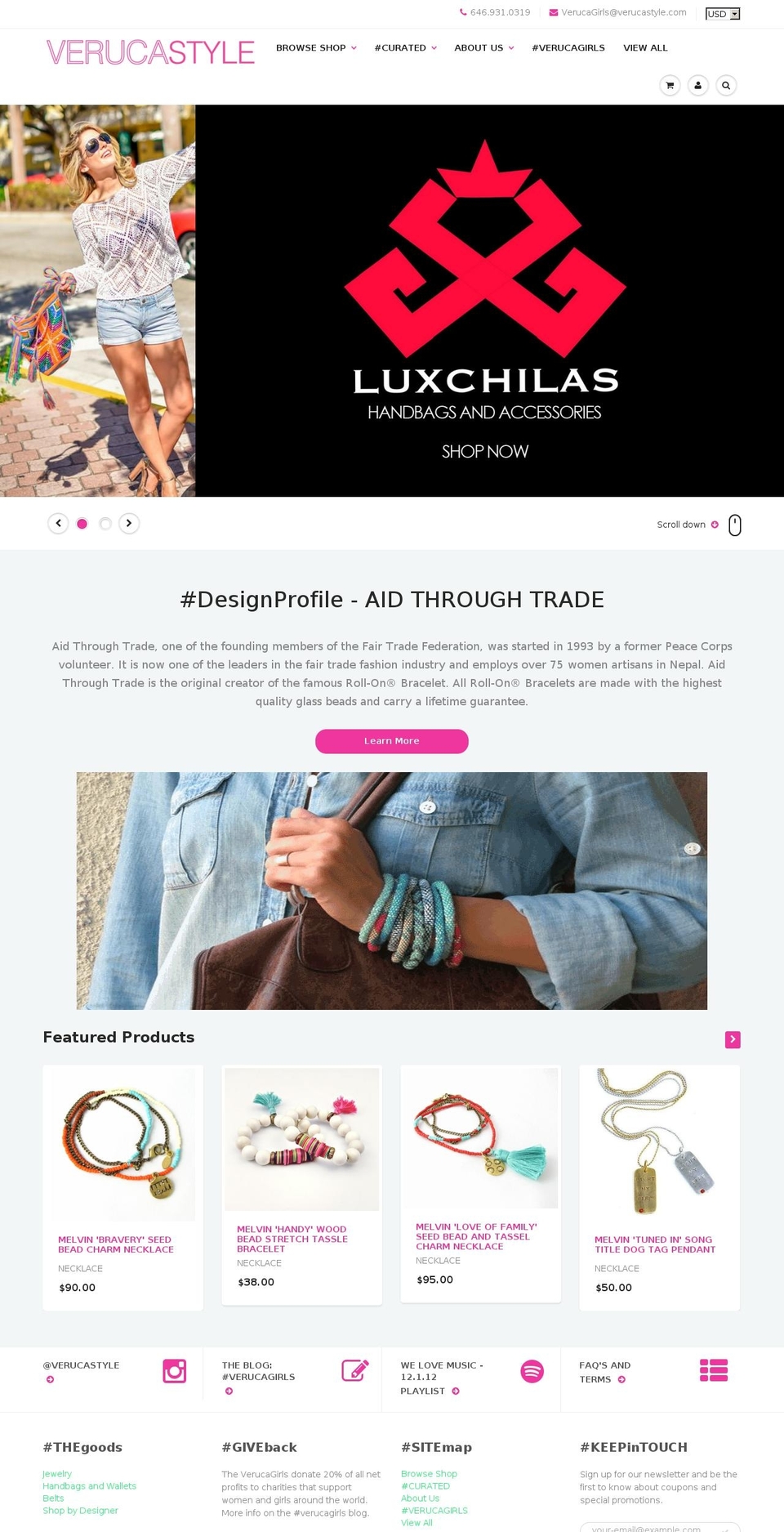 verucastyle.com shopify website screenshot