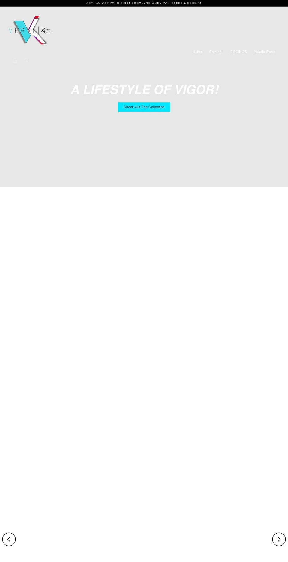 vervekouture.com shopify website screenshot