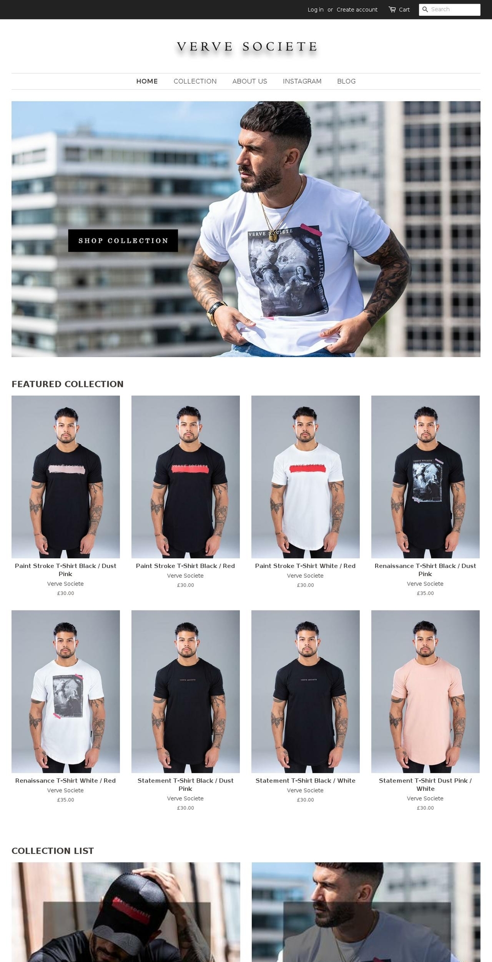vervesociete.com — Shopify storefront screenshot