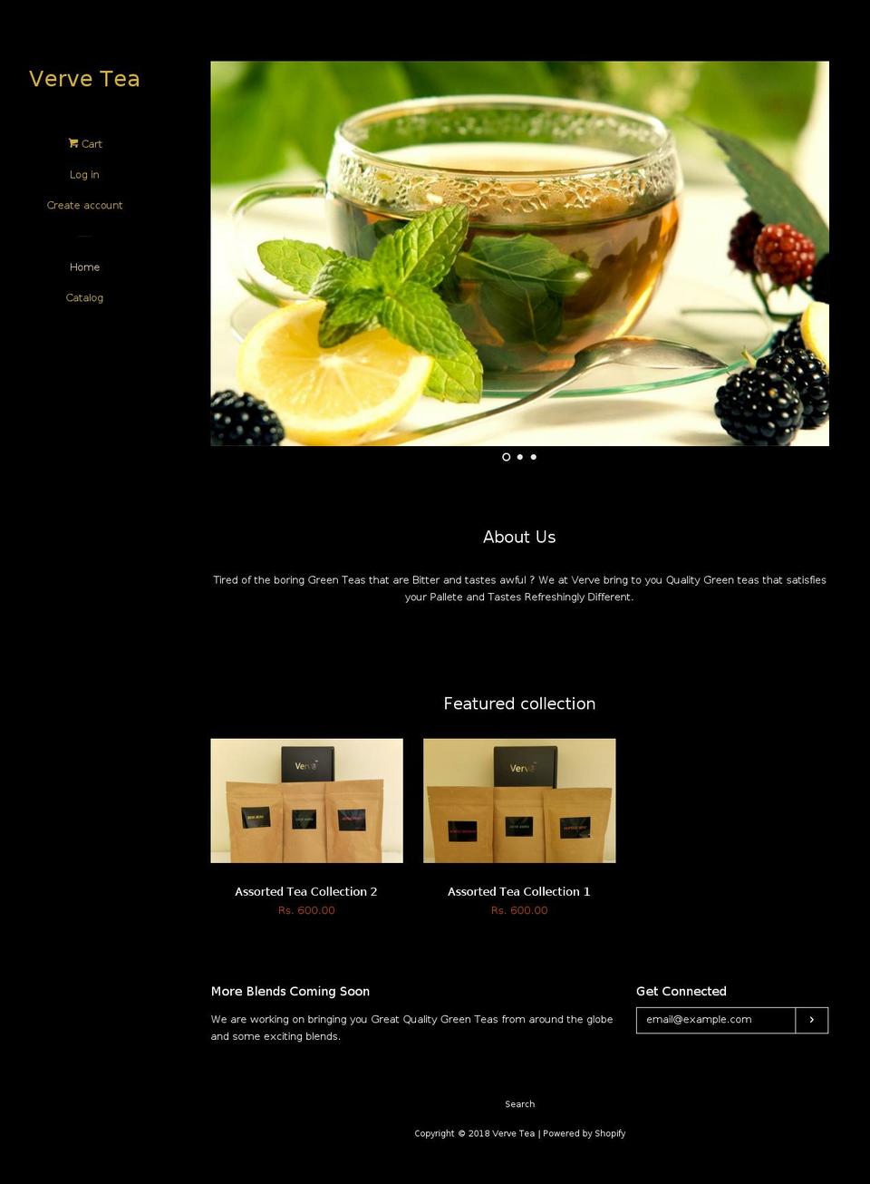 vervetea.com — Shopify storefront screenshot