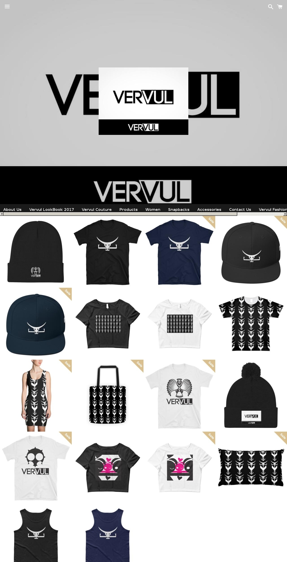 vervul.clothing shopify website screenshot