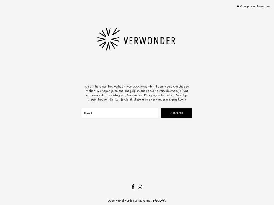 verwonder.nl shopify website screenshot