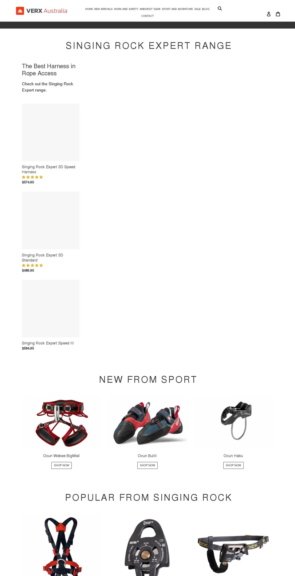verxaustralia.com.au shopify website screenshot