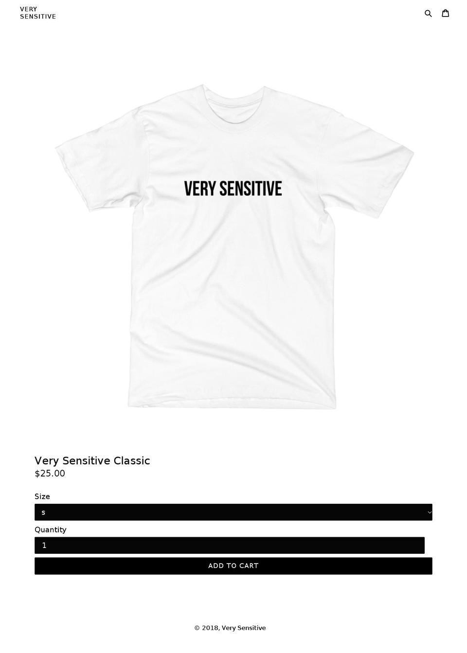very-sensitive.com — Shopify storefront screenshot