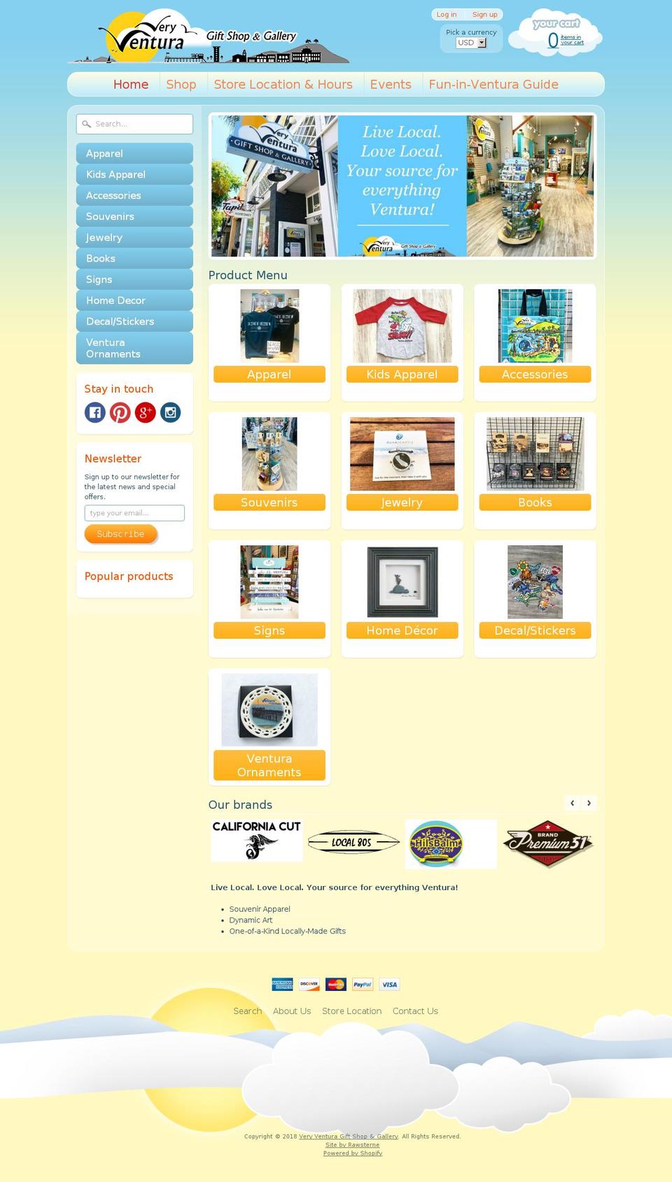 very-ventura.com shopify website screenshot