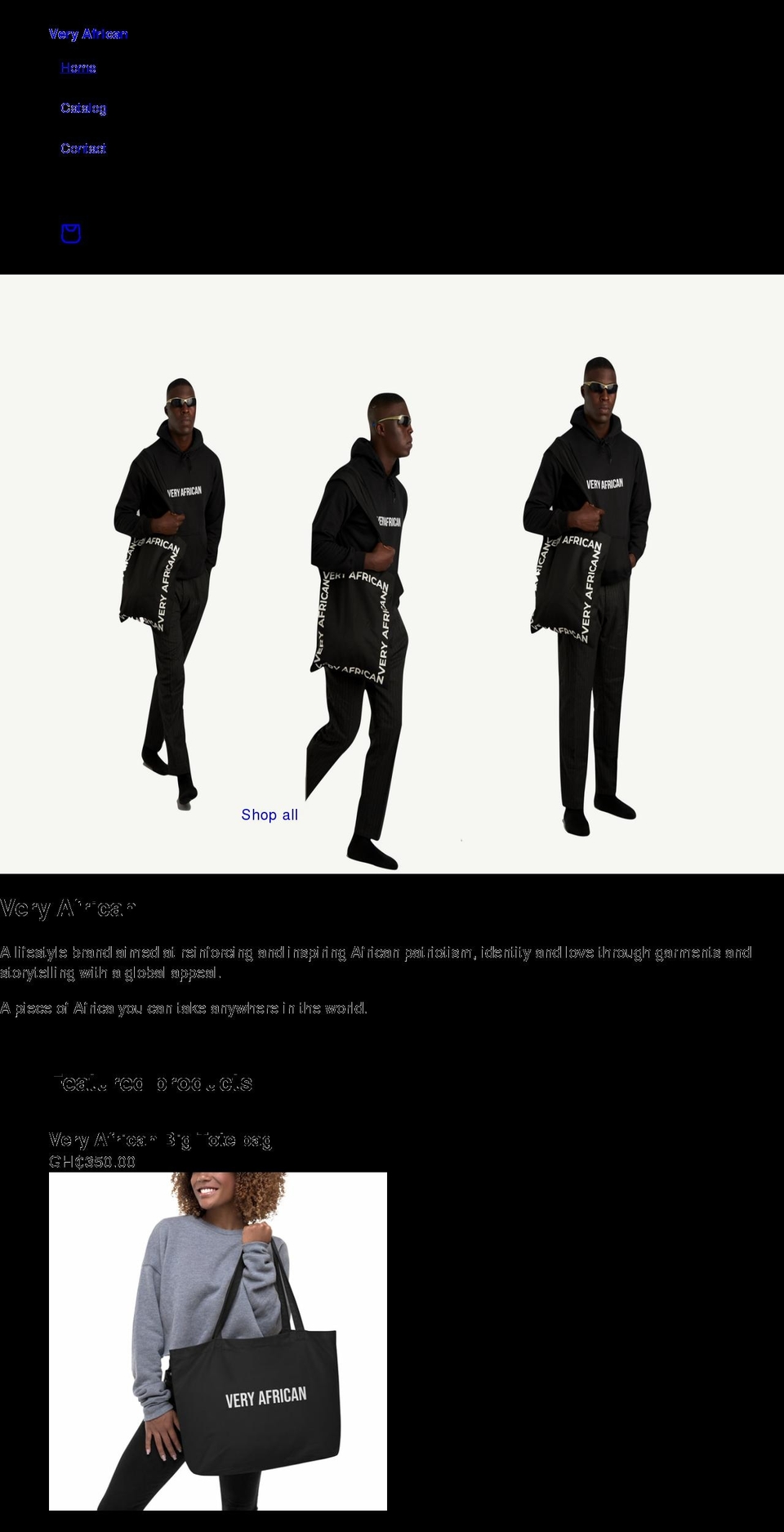 veryafrican.com shopify website screenshot