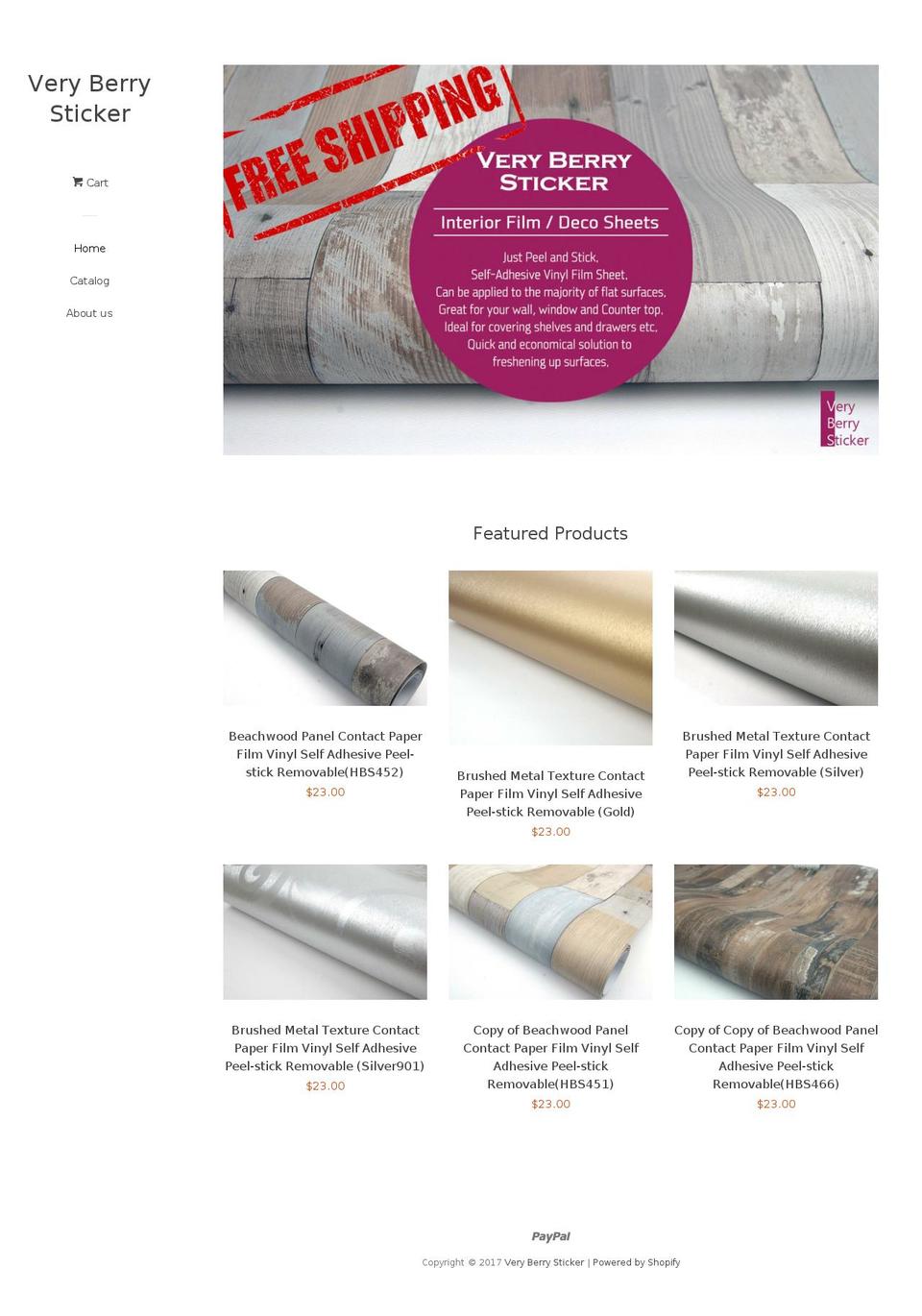 veryberrysticker.com shopify website screenshot