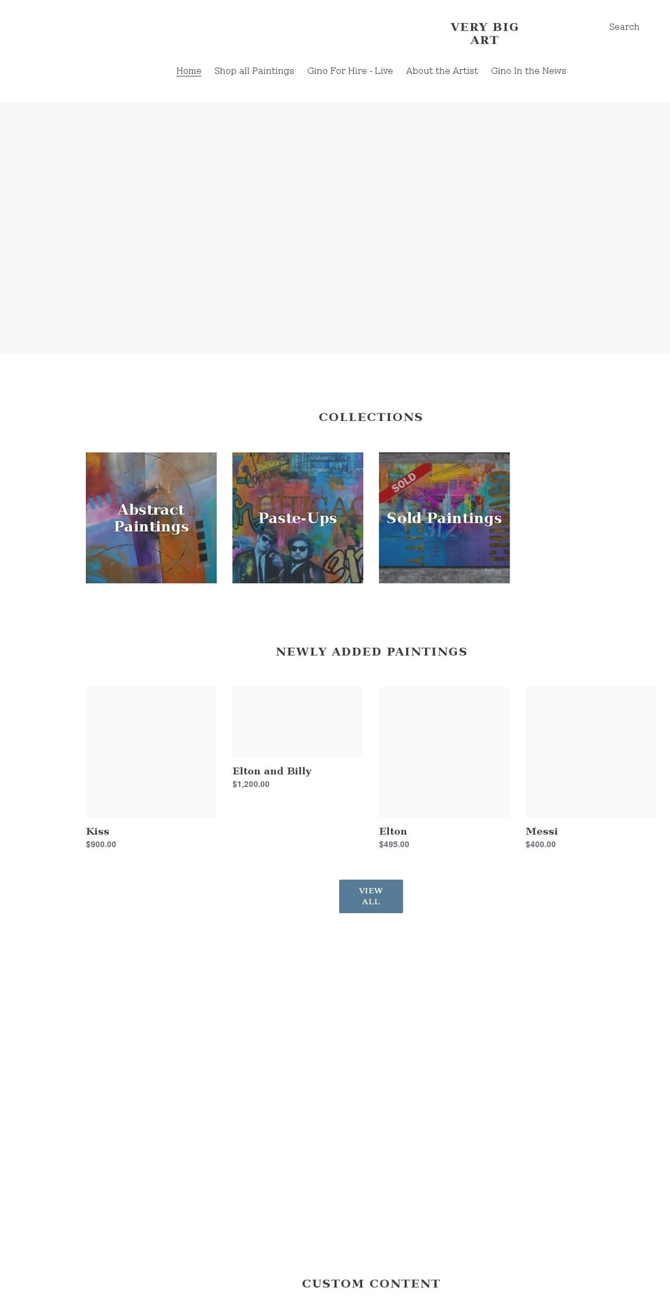 verybigart.com shopify website screenshot