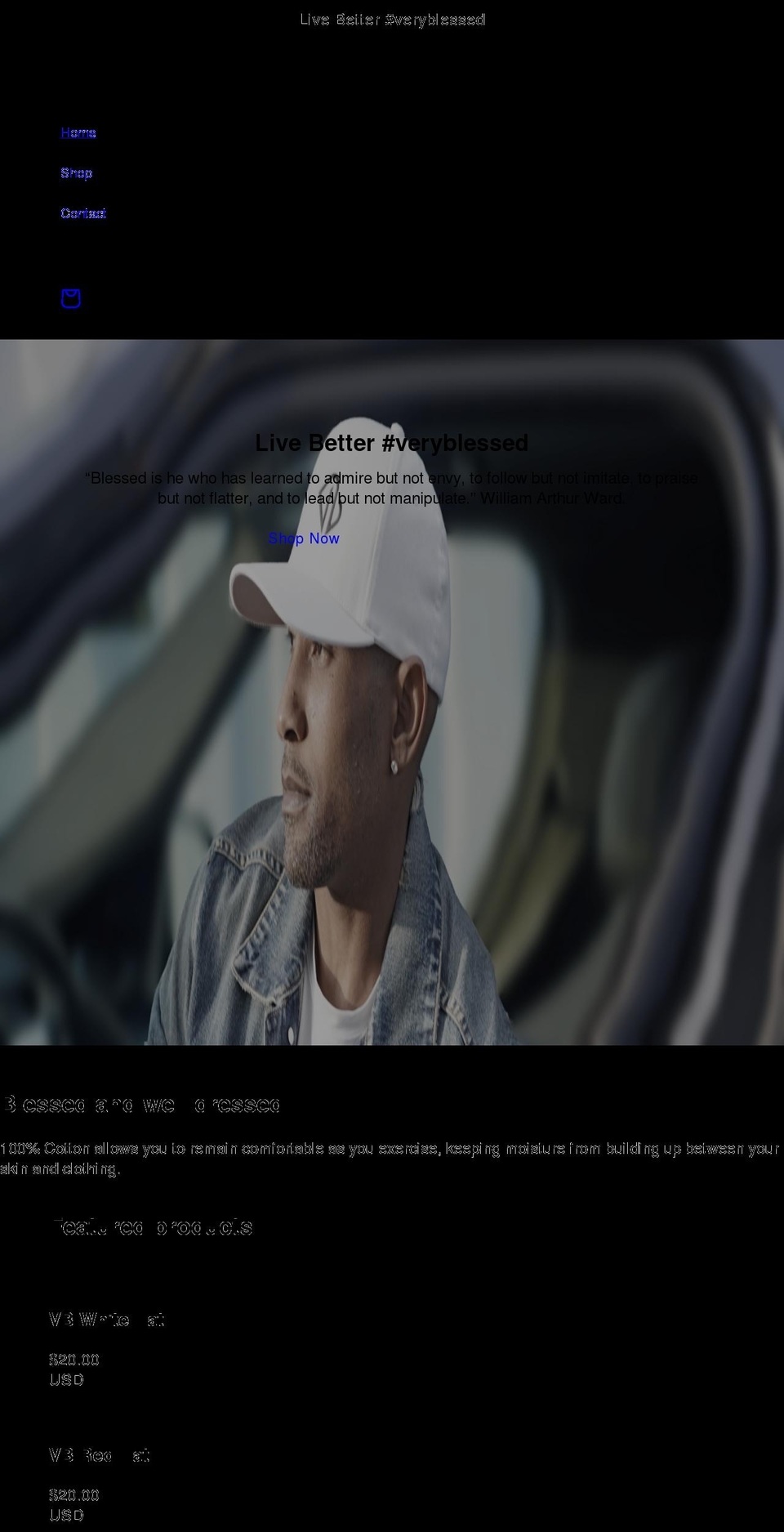 veryblessed.com shopify website screenshot