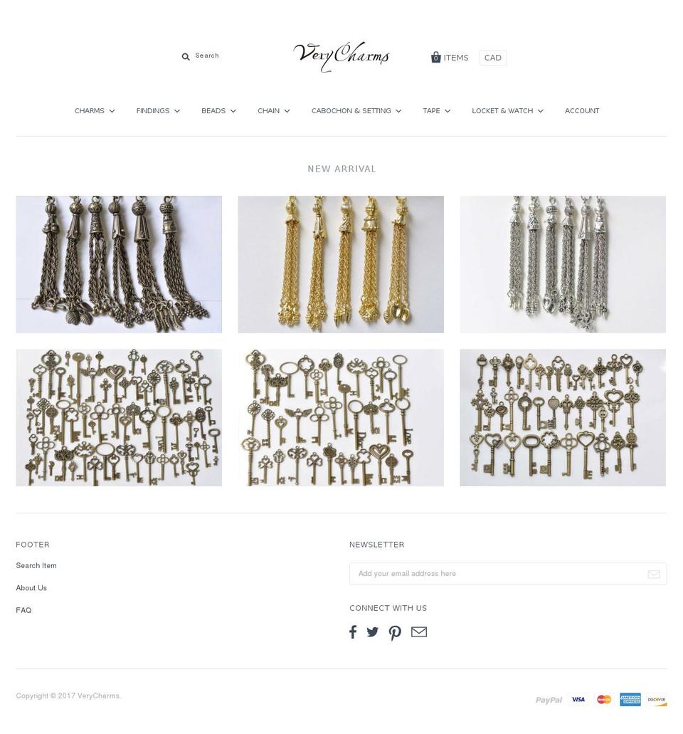 verycharms.com shopify website screenshot