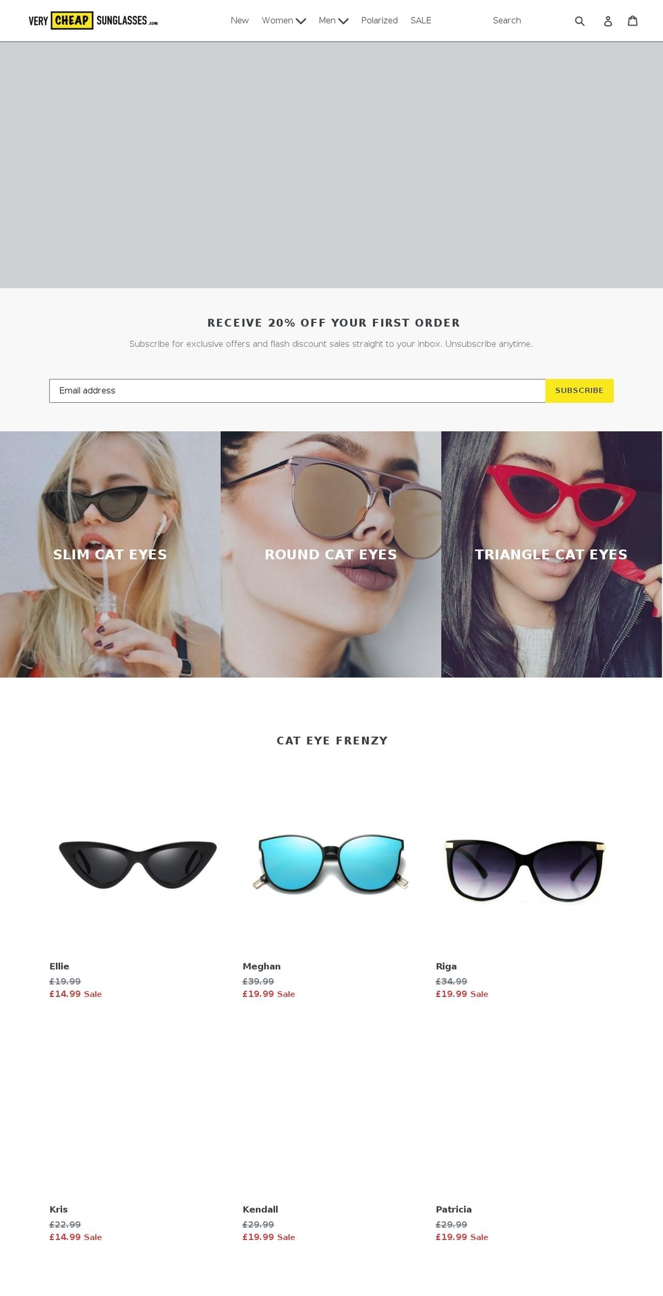 verycheapsunglasses.com — Shopify storefront screenshot