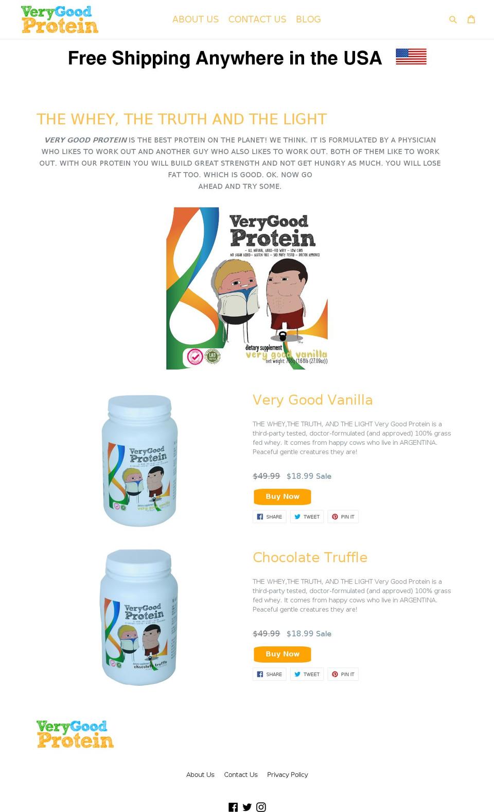 verygoodprotein.com shopify website screenshot