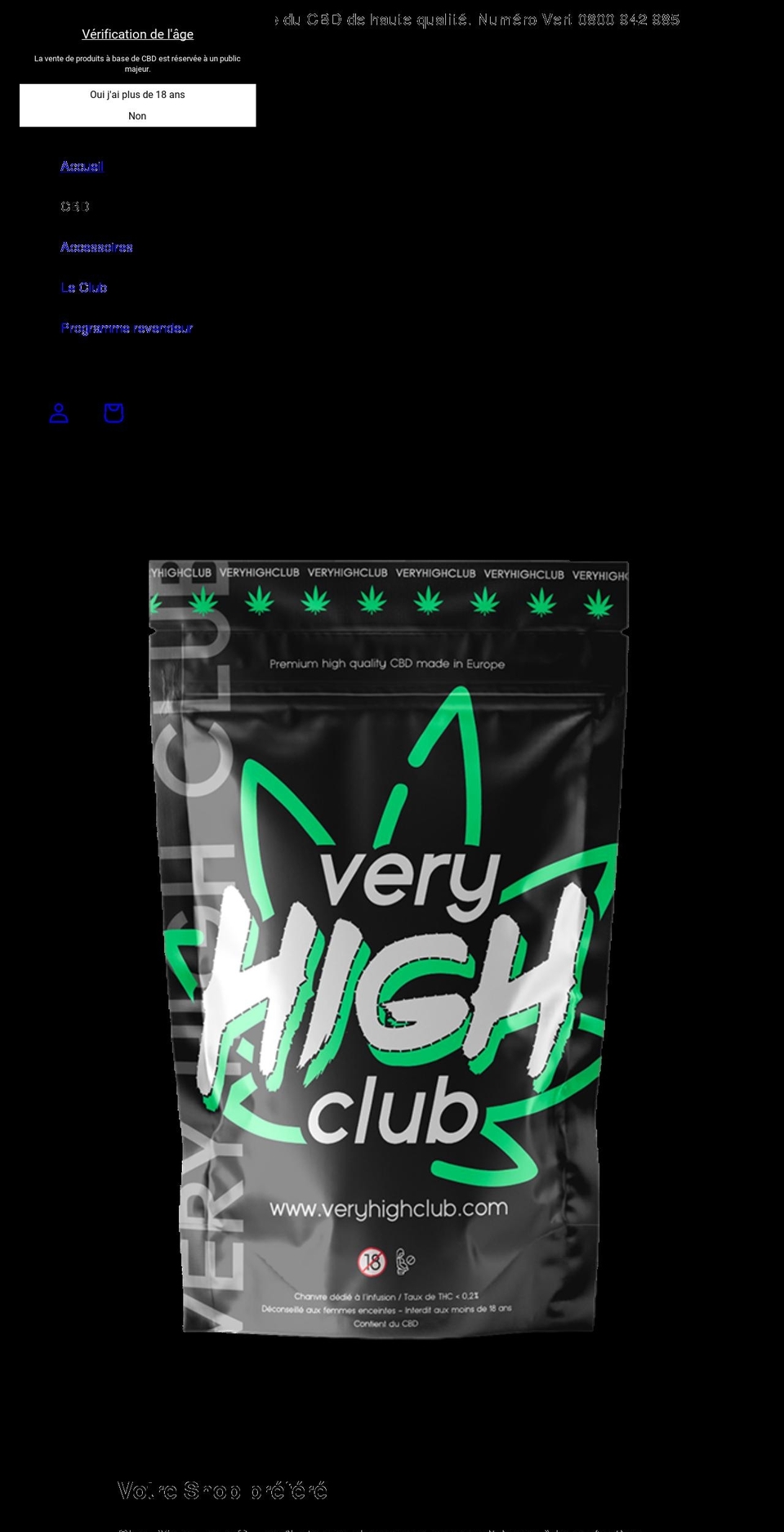 veryhighclub.com shopify website screenshot