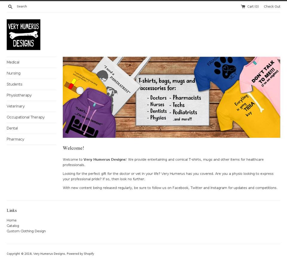 veryhumerus.com — Shopify storefront screenshot
