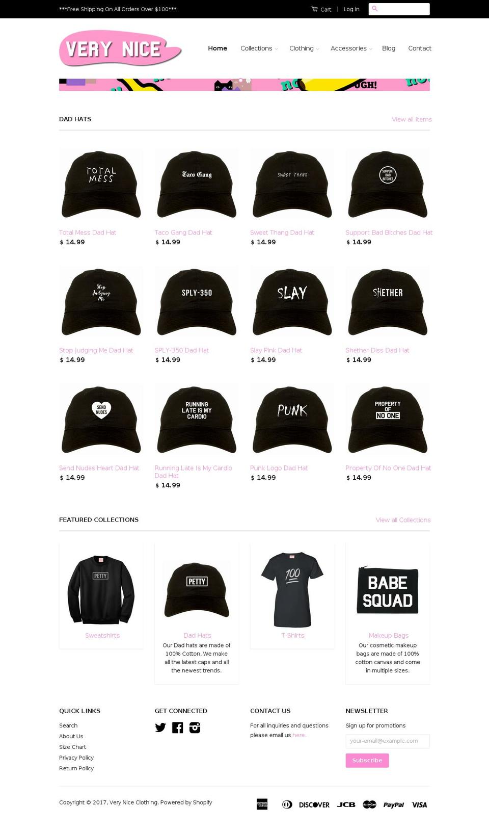 veryniceclothing.com shopify website screenshot