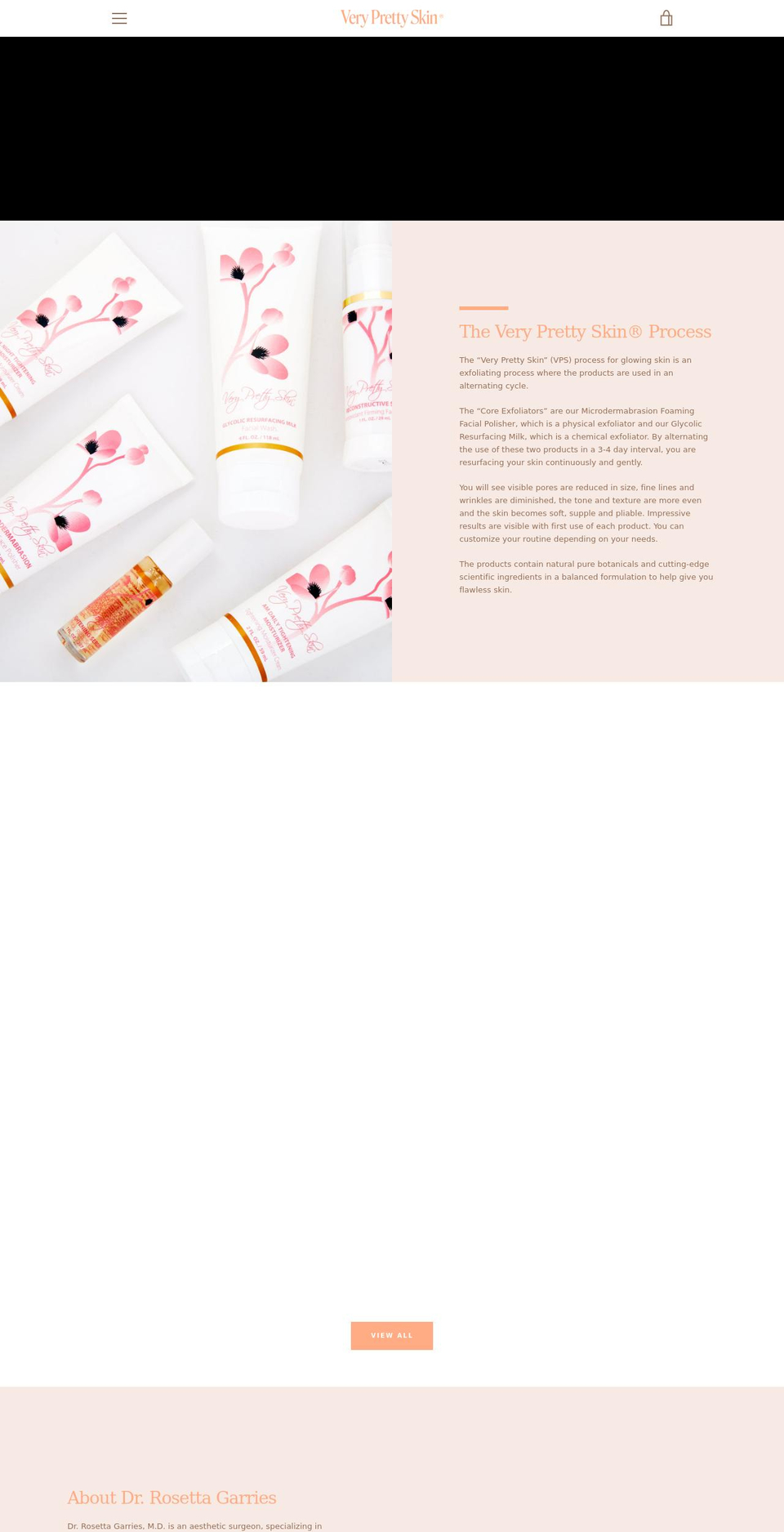 veryprettyskin.com shopify website screenshot