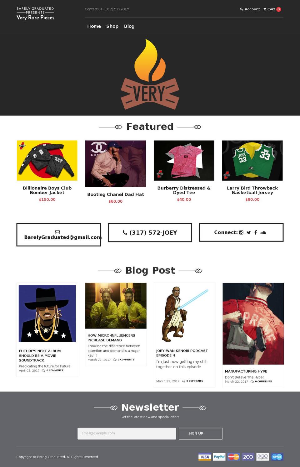 veryrarepieces.com shopify website screenshot
