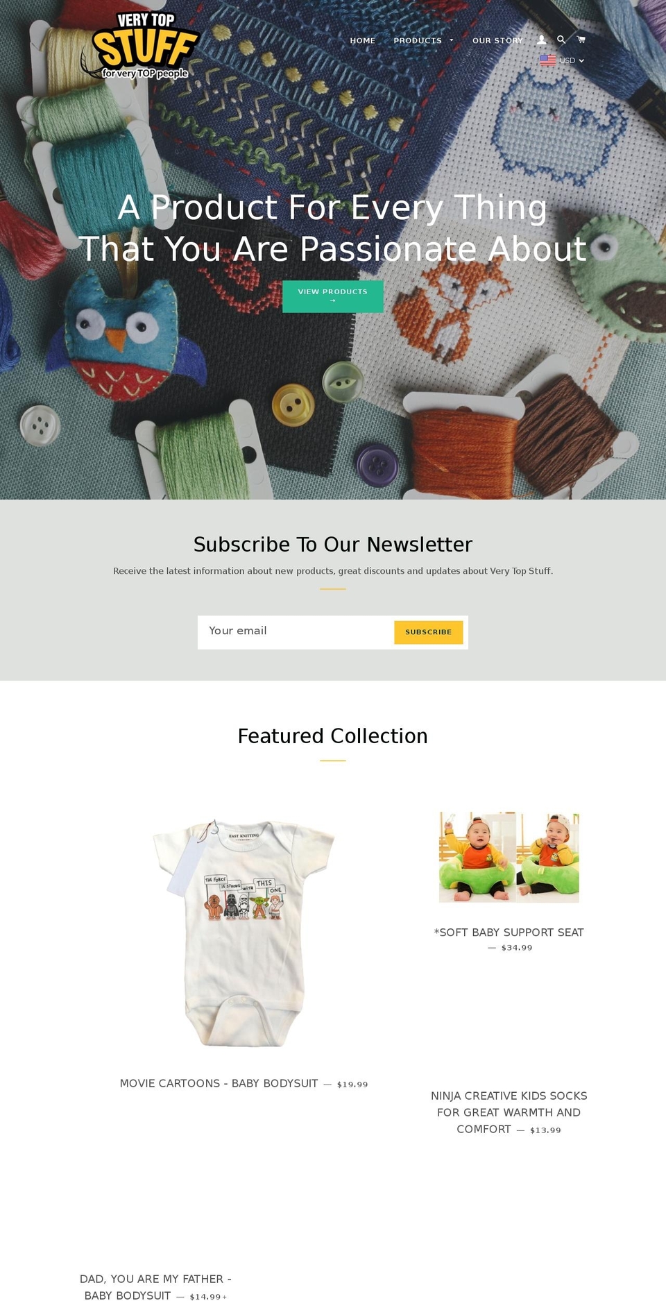 verytopstuff.com — Shopify storefront screenshot