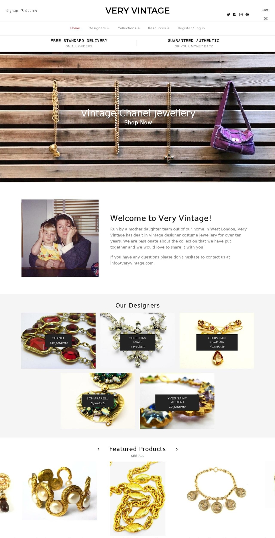 veryvintage.com shopify website screenshot