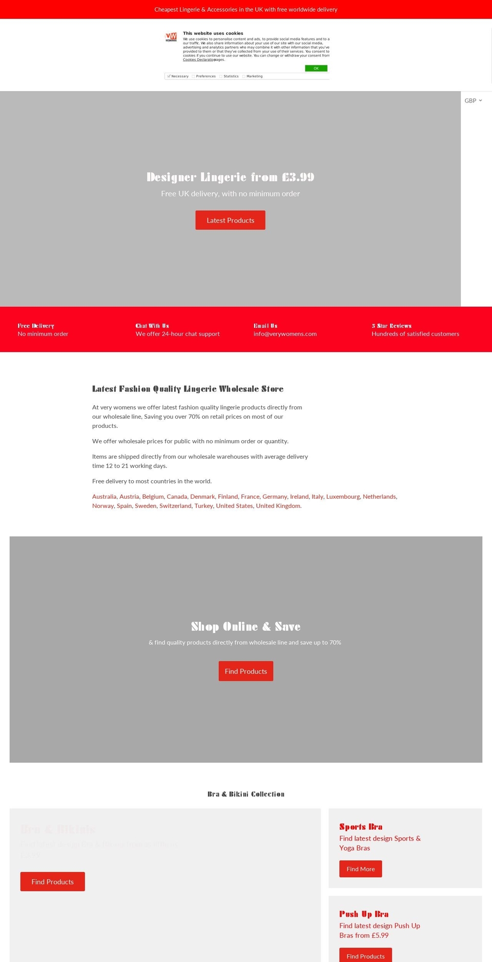 verywomens.com shopify website screenshot