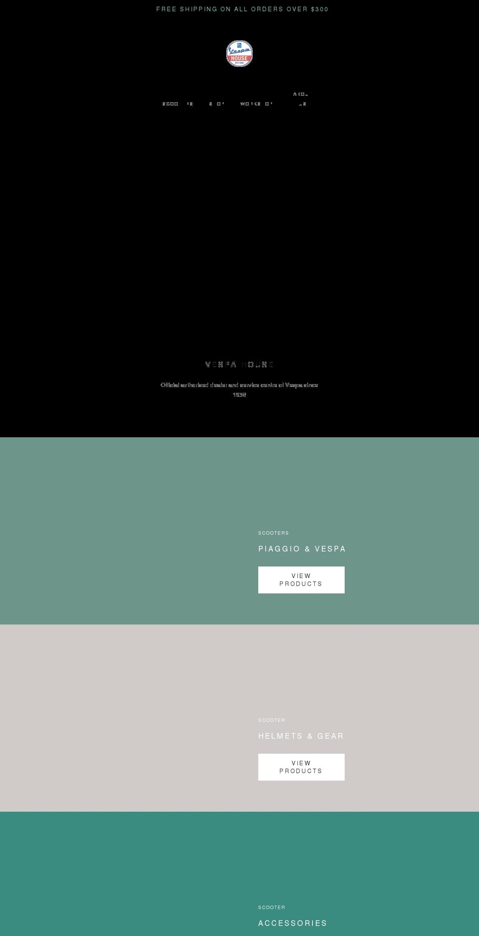 vespa-house.com shopify website screenshot