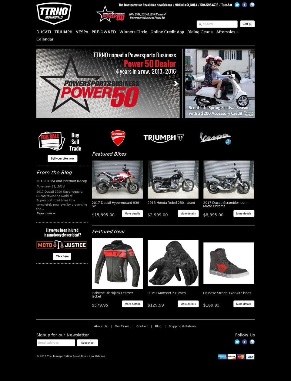 vespaneworleans.com shopify website screenshot