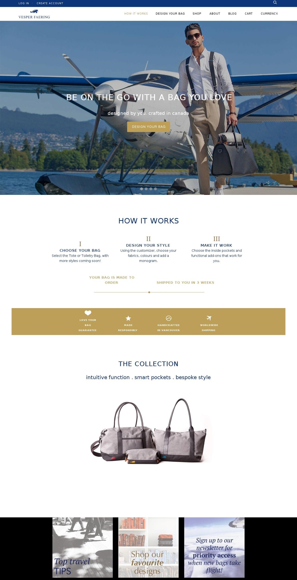 vesper-faering.com shopify website screenshot