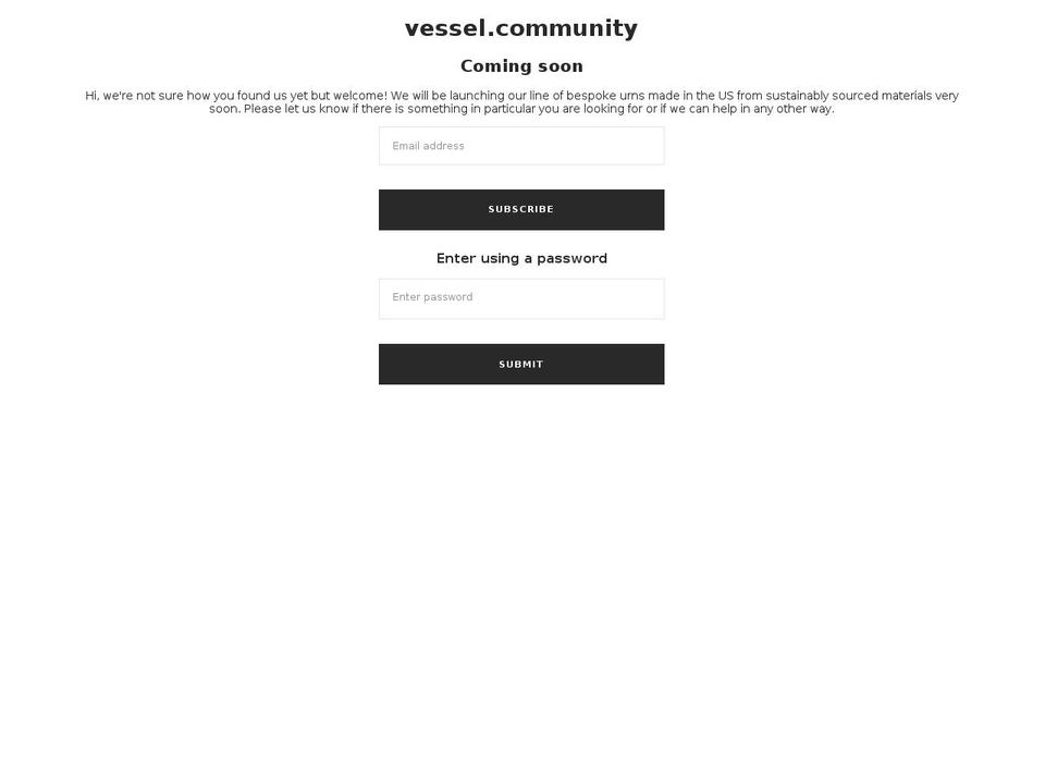 vessel.community shopify website screenshot