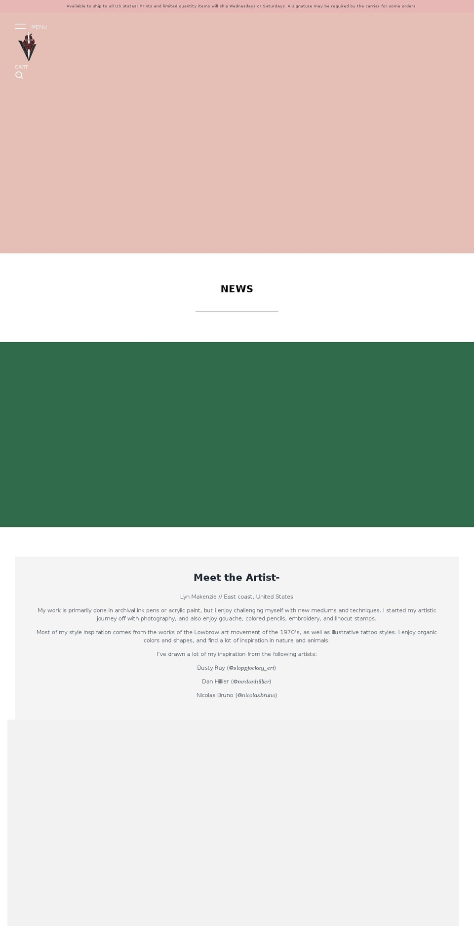 vesselartwork.com — Shopify storefront screenshot
