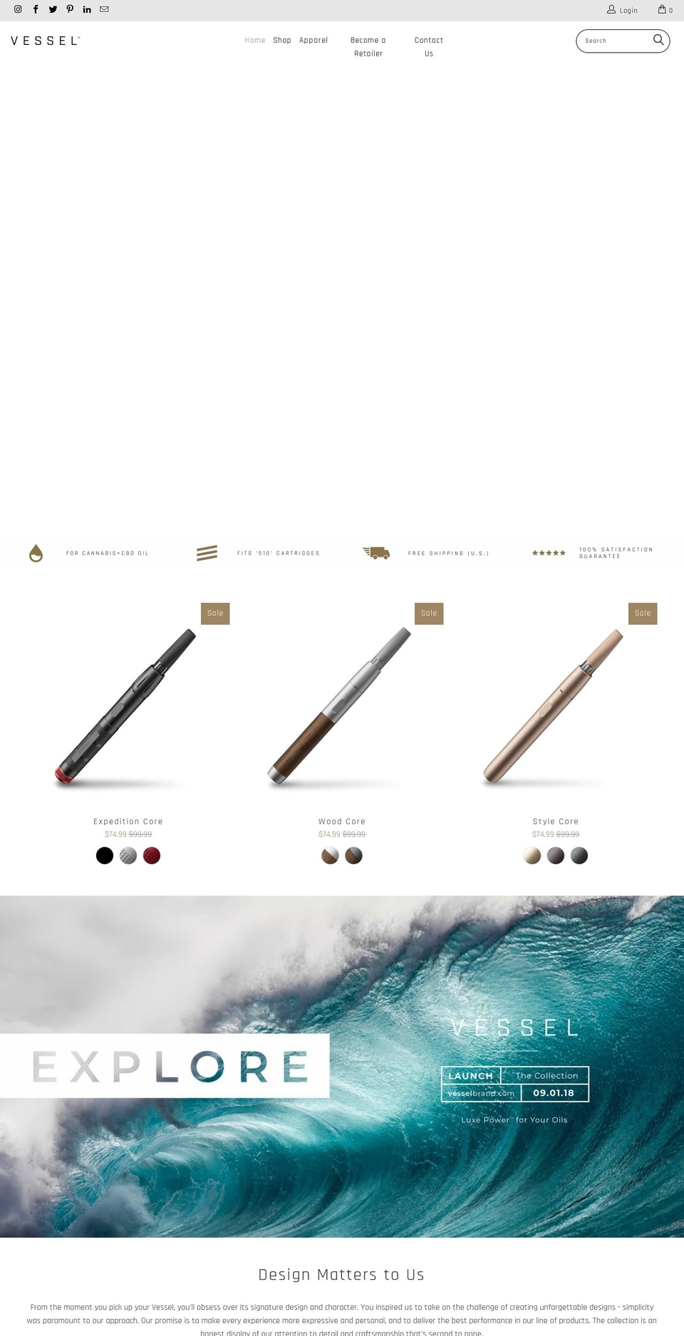 vesselbrand.com shopify website screenshot