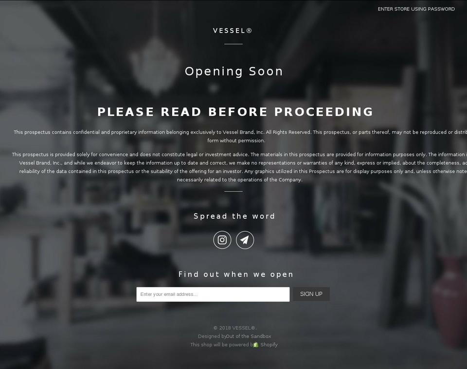 vesselvapor.com — Shopify storefront screenshot