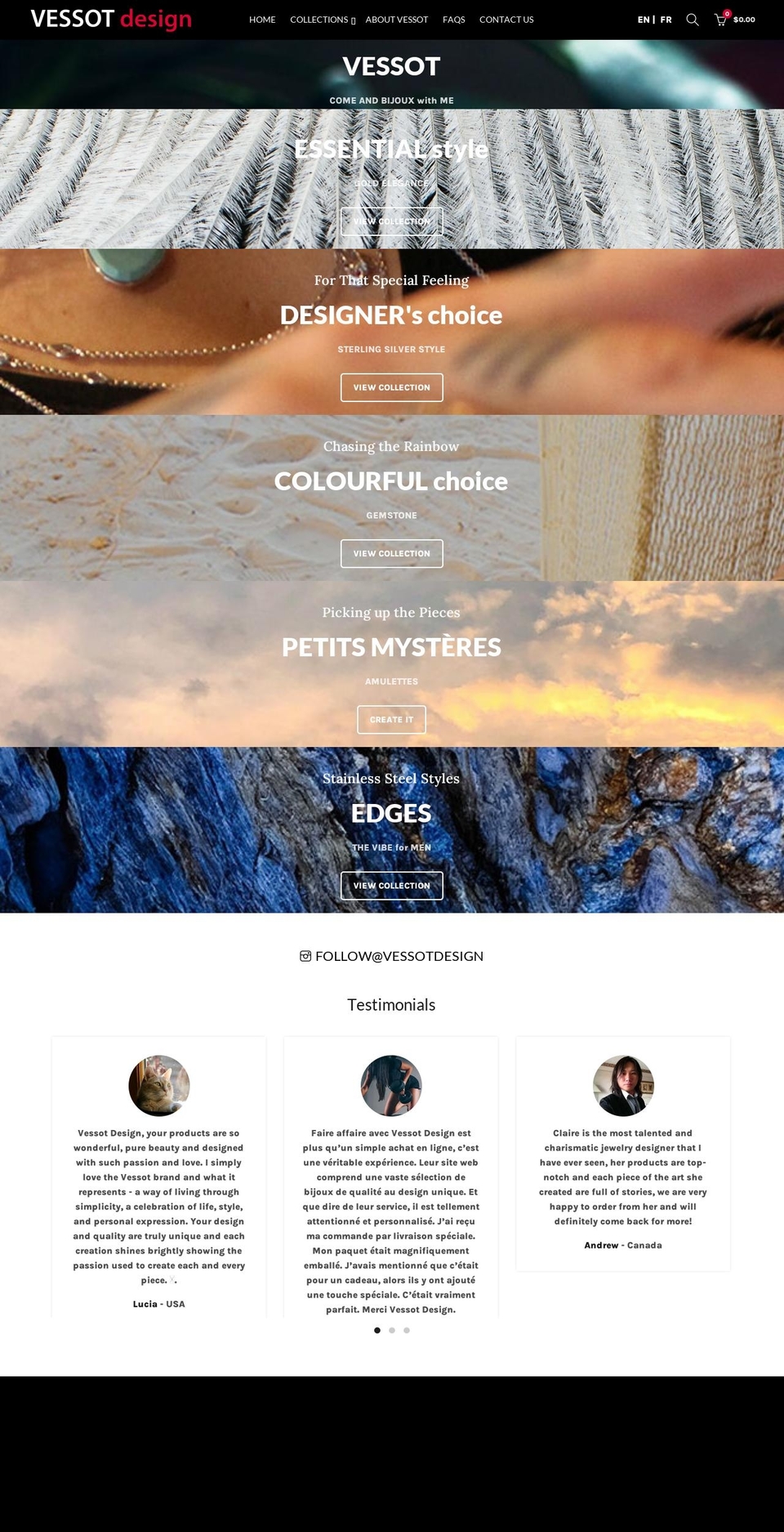 vessotdesign.com shopify website screenshot