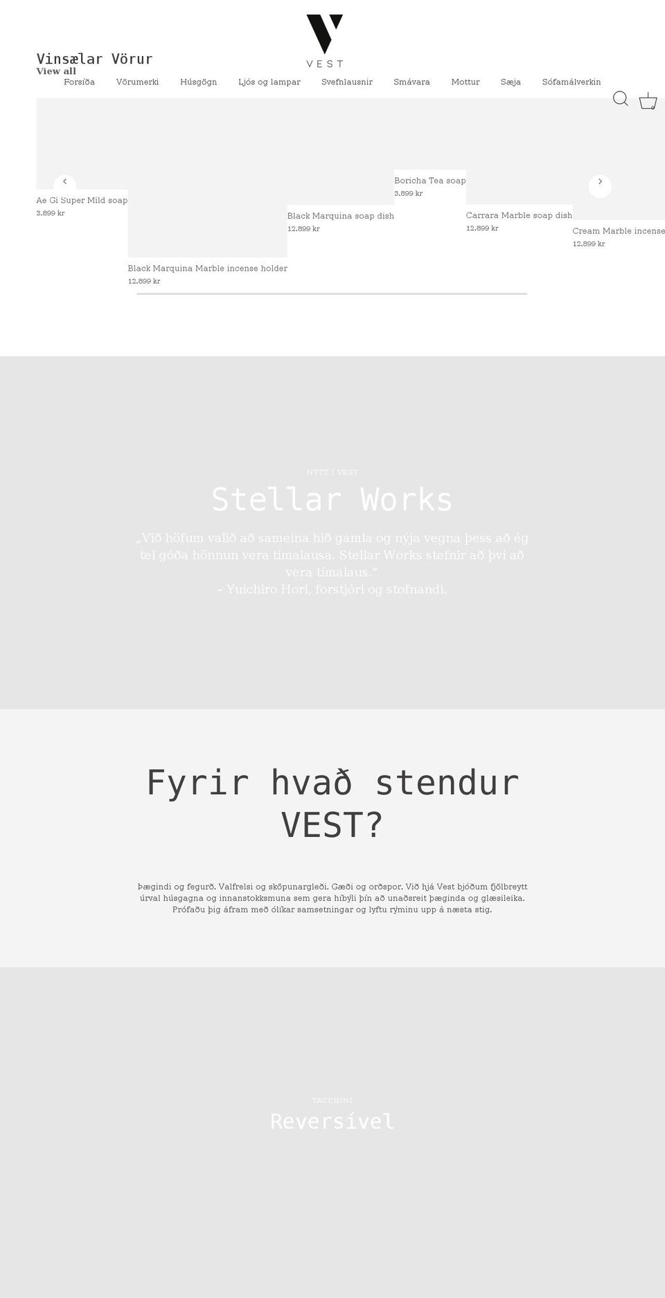 vest.is shopify website screenshot