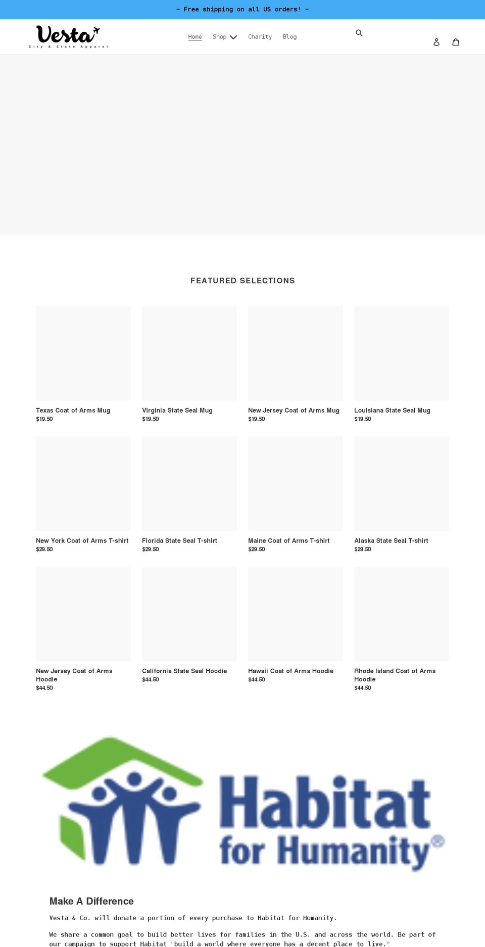 vestaandco.com shopify website screenshot