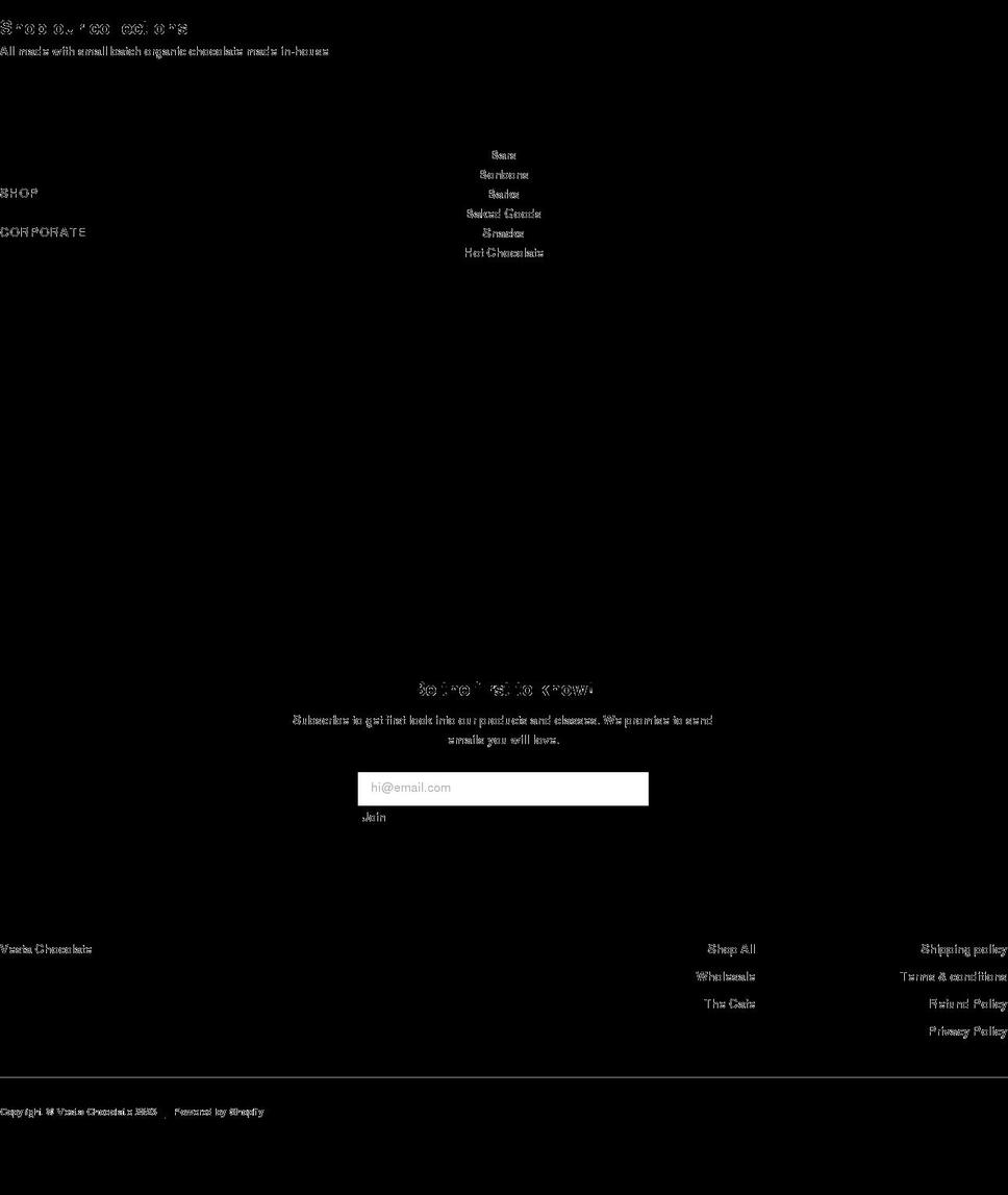 vestachocolate.com shopify website screenshot