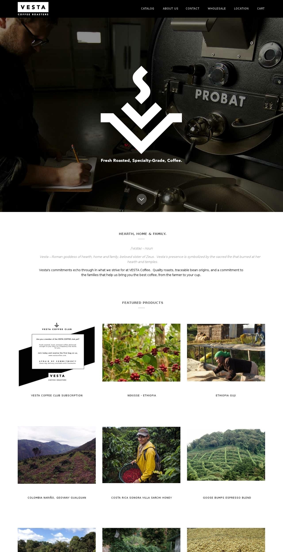 vestacoffee.com shopify website screenshot
