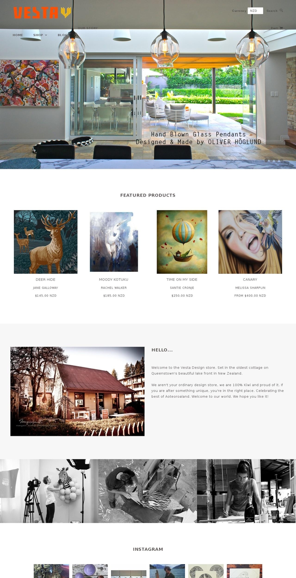 vestadesign.co.nz shopify website screenshot