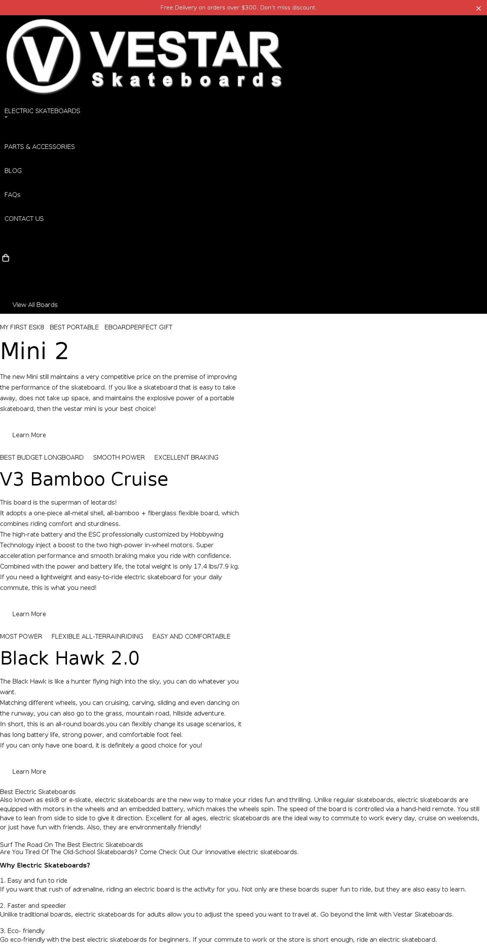 vestarboard.com shopify website screenshot
