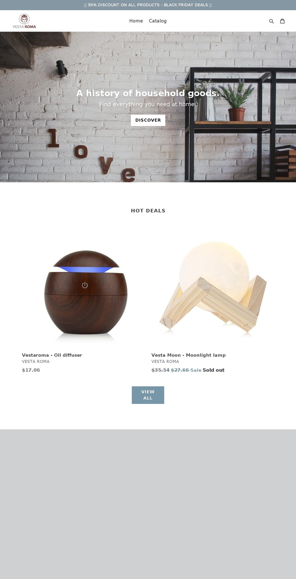 vestaroma.com — Shopify storefront screenshot