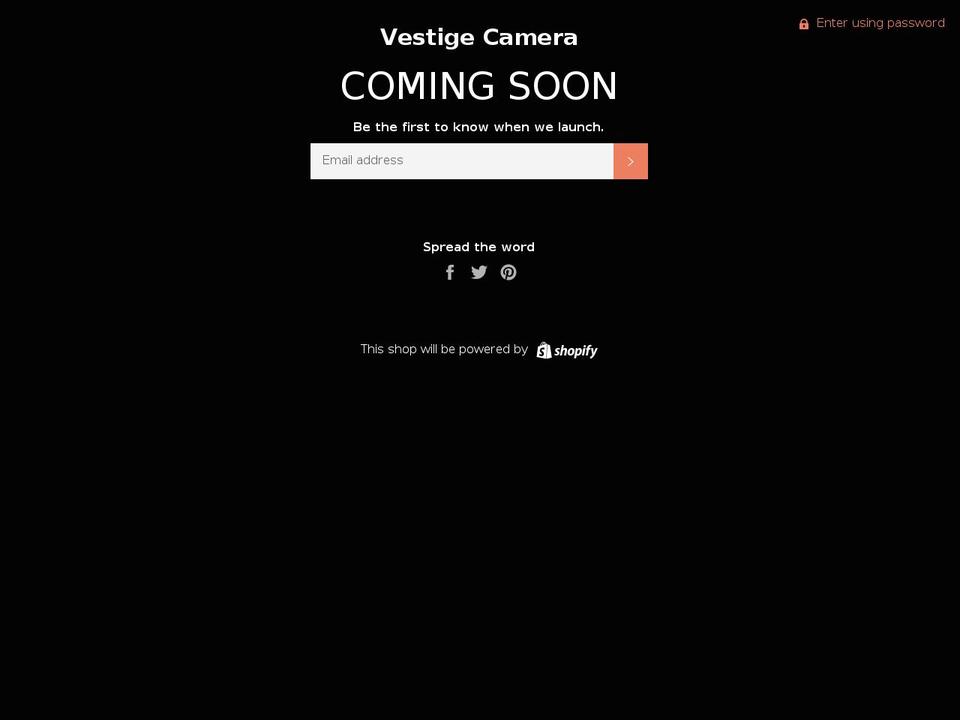 vestigecamera.com — Shopify storefront screenshot