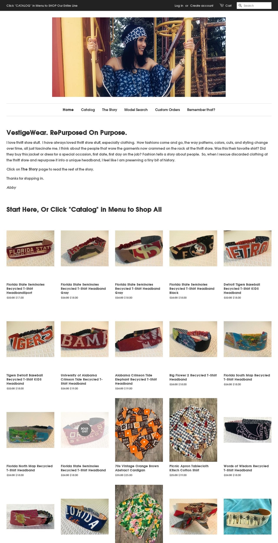 vestigewear.biz shopify website screenshot