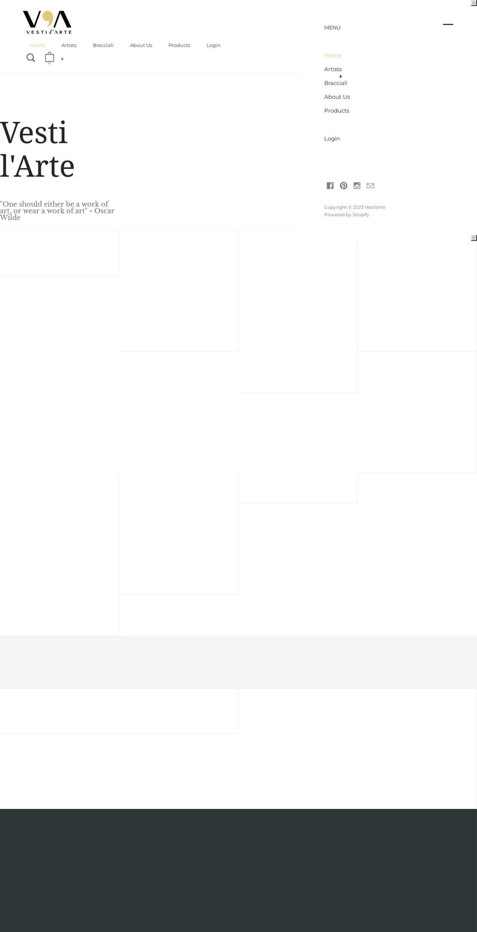 vestilarte.com — Shopify storefront screenshot