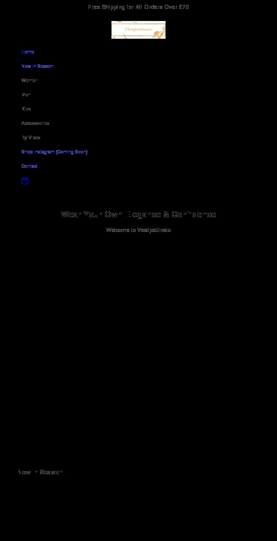 vestipettinato.com shopify website screenshot