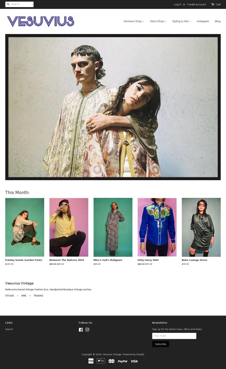 vesuviusvintage.com — Shopify storefront screenshot