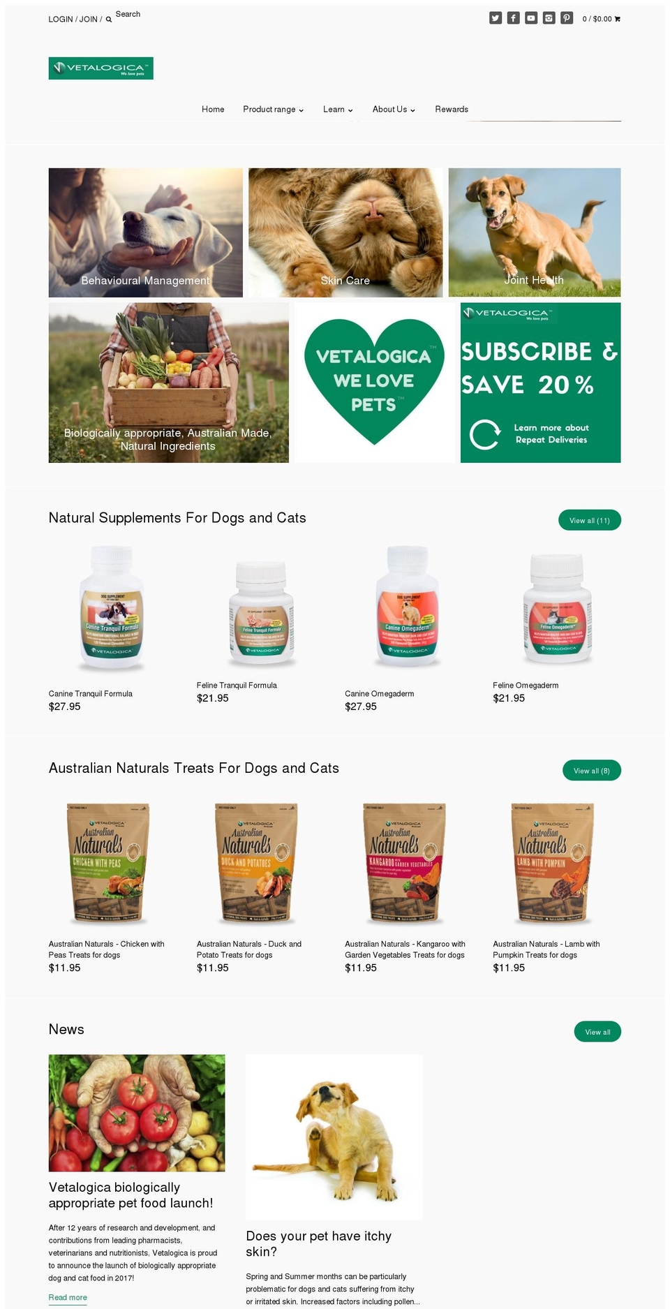 vetalogica.com.au shopify website screenshot