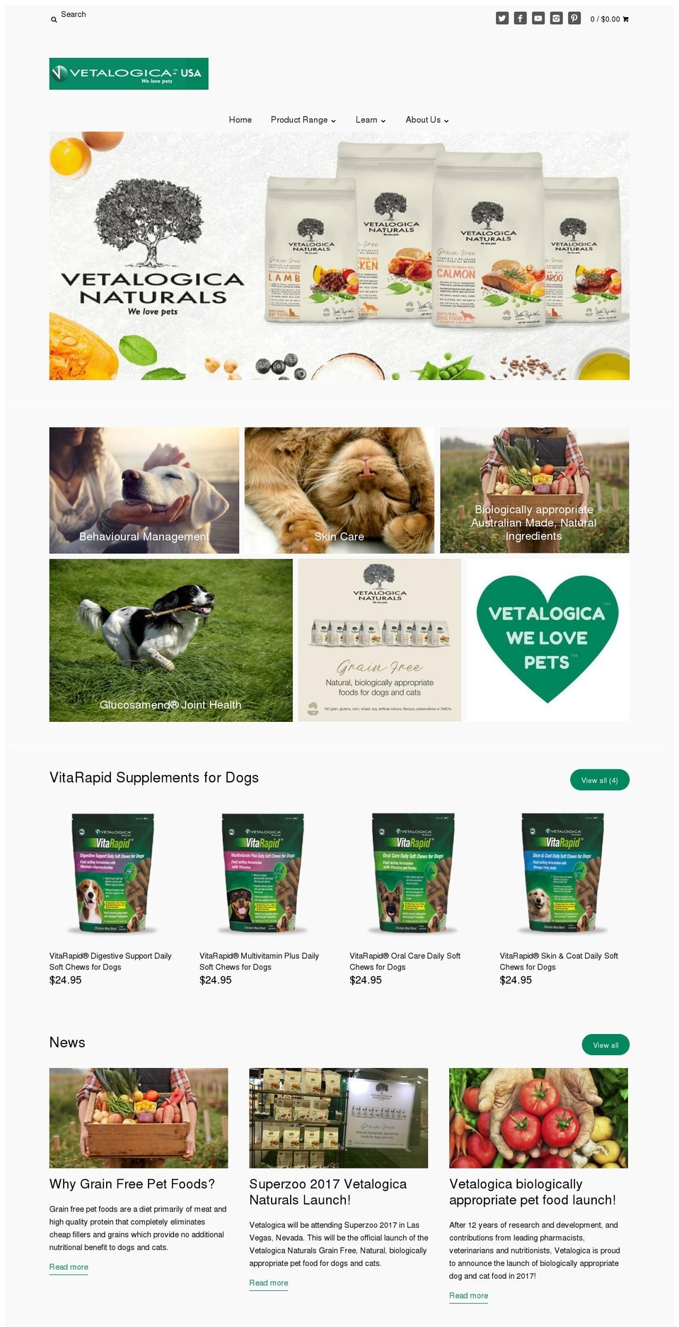 vetalogica.com shopify website screenshot