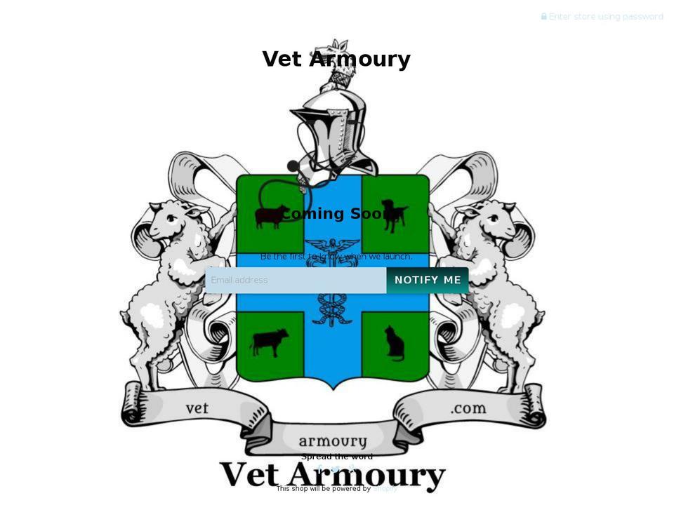 vetarmoury.com — Shopify storefront screenshot