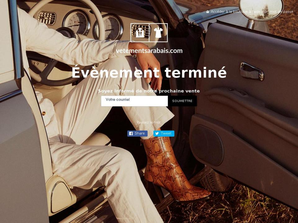 vetementsarabais.com shopify website screenshot