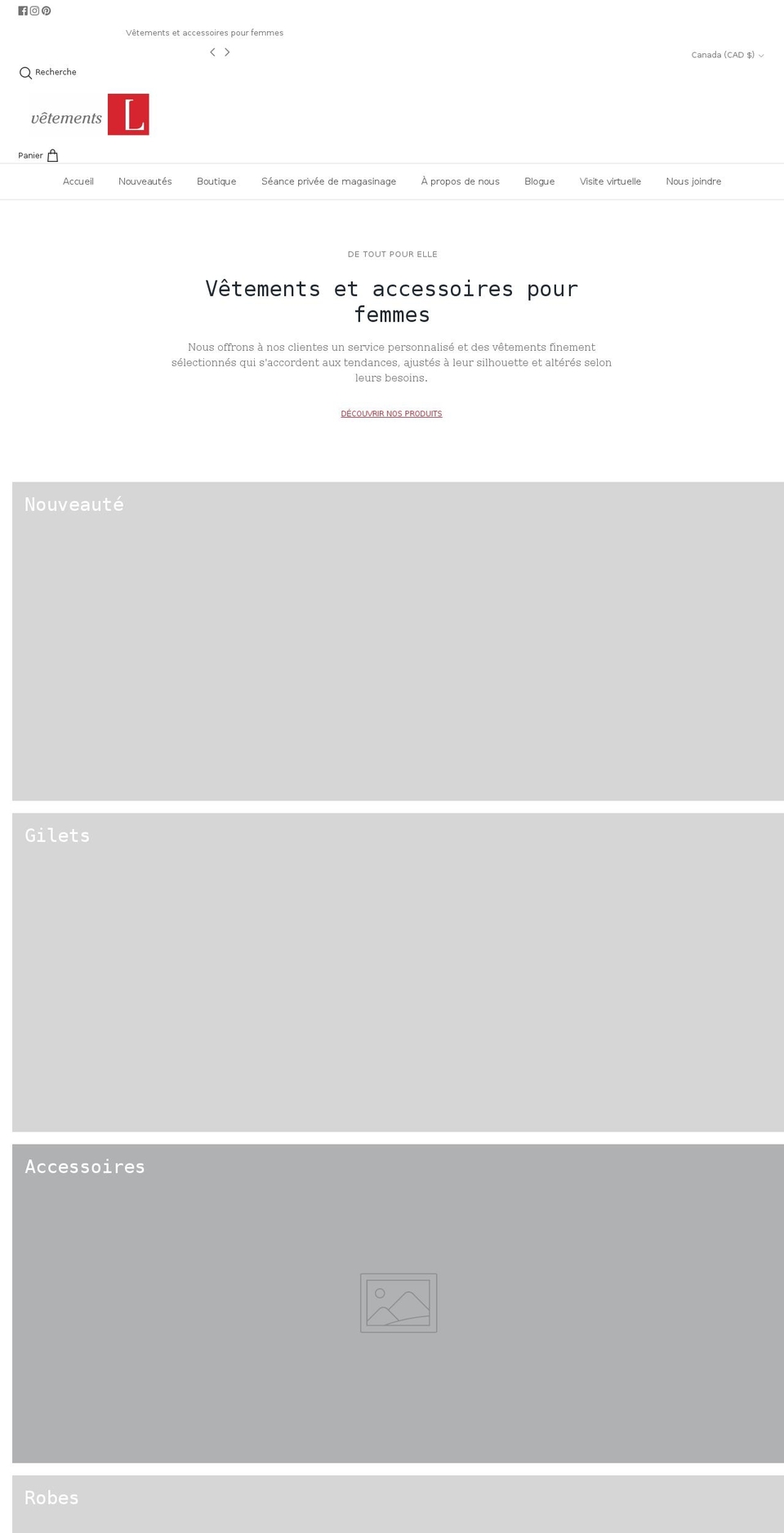 vetementsl.com shopify website screenshot